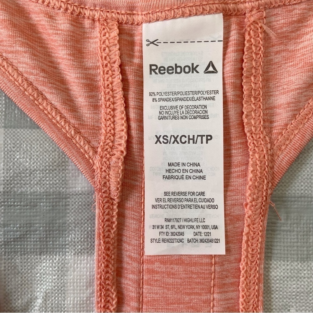 Reebok XS Racerback Tank Top Orange Peach Gym Yoga Running Athleisure - Picture 6 of 14